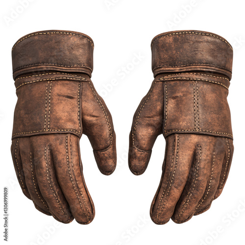Craftsman leather gloves workshop product photography indoor close-up quality workmanship