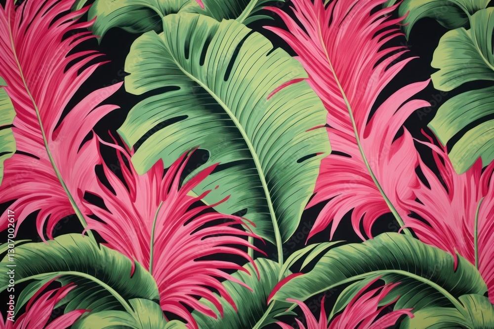 Fototapeta premium Hawaiian palm leaf pattern plant green.