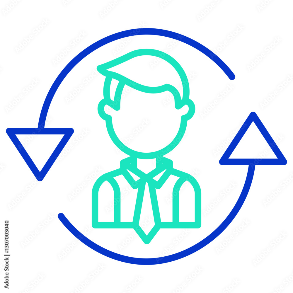 Business consultant outline dual color icon Business consultant outline dual color icon
