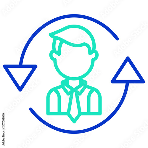 Business consultant outline dual color icon