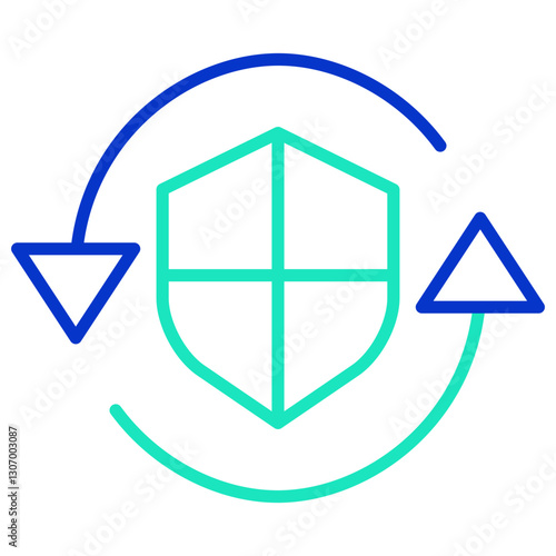 Business solutions outline dual color icon