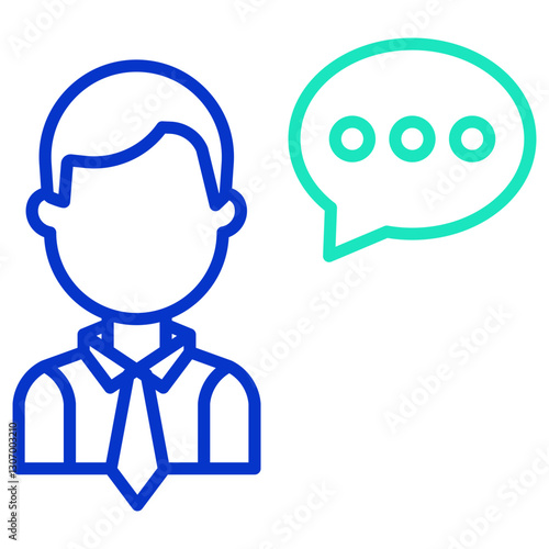 Entrepreneur outline dual color icon