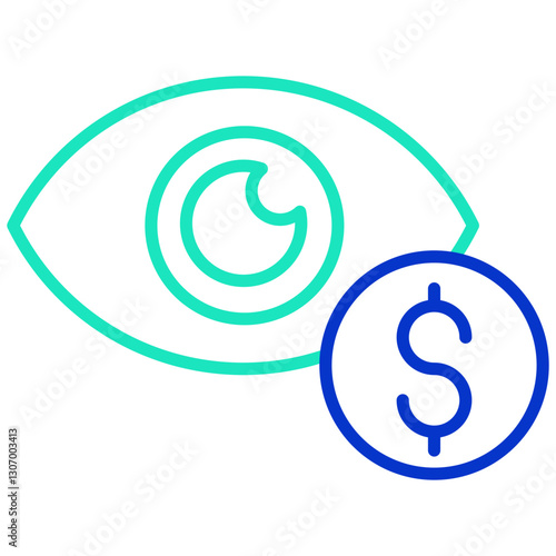 Monitor wealth outline dual color icon