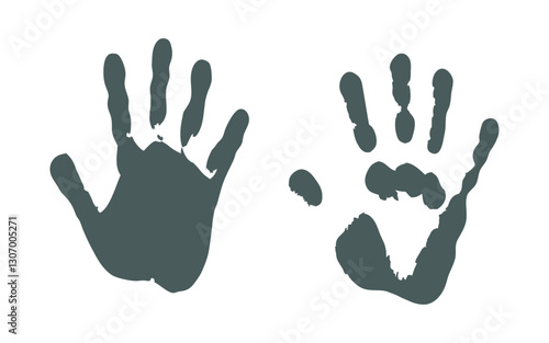 Hand-drawn sketch of a hand palm print in an artistic, textured style. Ideal for creative designs, symbolic illustrations, identity themes, and decorative graphic elements.