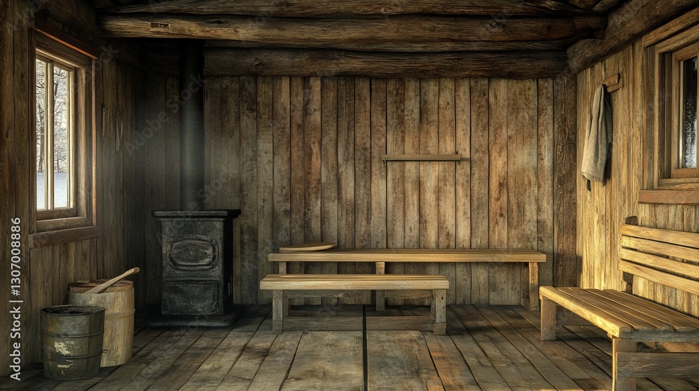 A traditional Finnish sauna with wooden walls, benches, and a hot stove, rustic and authentic, ultra-detailed, 4k A traditional Finnish sauna with wooden walls, benches, and a hot stove, rustic and authentic, ultra-detailed, 4k