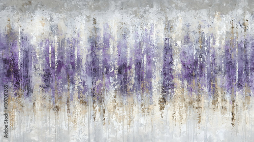 Abstract Lavender Field Painting, Textured Canvas, Grey Background, Home Decor