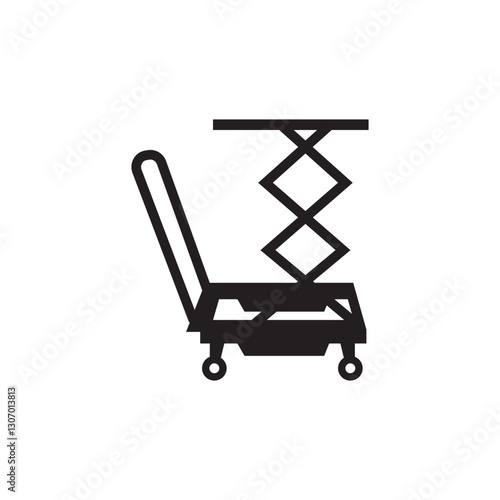 Mobile Lift Table icon isolated on white