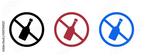No alcohol sing set vector illustration