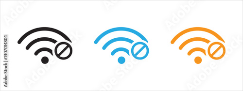 Editable vector no wifi access signal icon