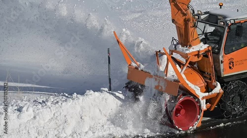 Wallpaper Mural Snow Plow Clearing Heavy Snow. Winter Road Maintenance Torontodigital.ca