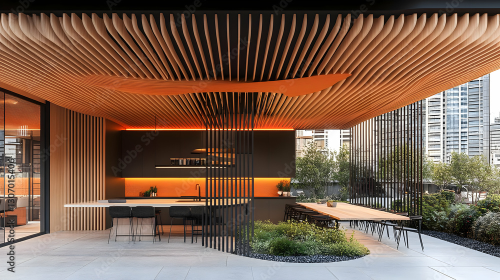 Rooftop patio, city view, outdoor kitchen Rooftop patio, city view, outdoor kitchen