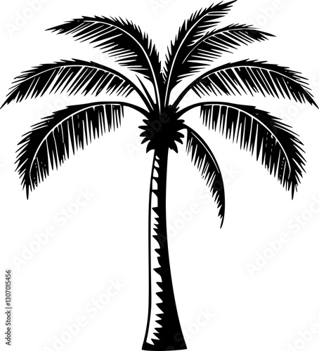 Tropical Island Coconut Tree for Vacation and Relaxation Themes