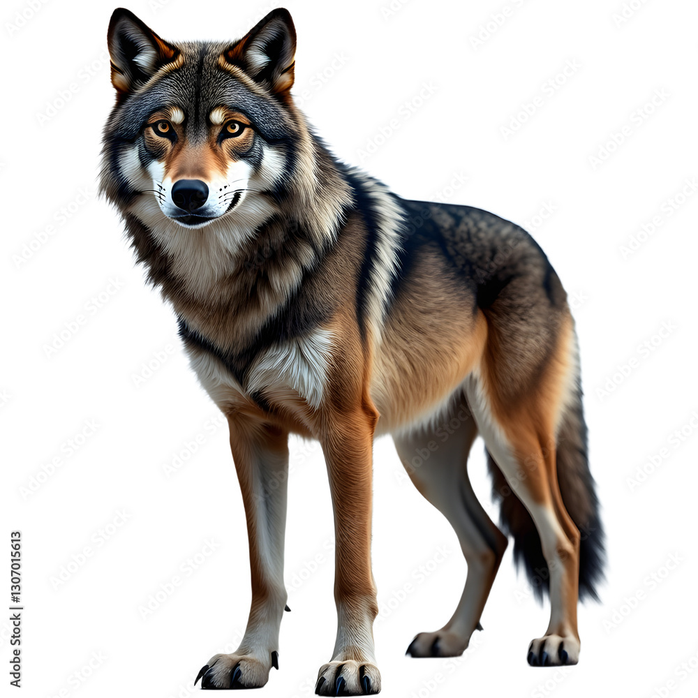 Fototapeta premium A confident wolf standing tall.