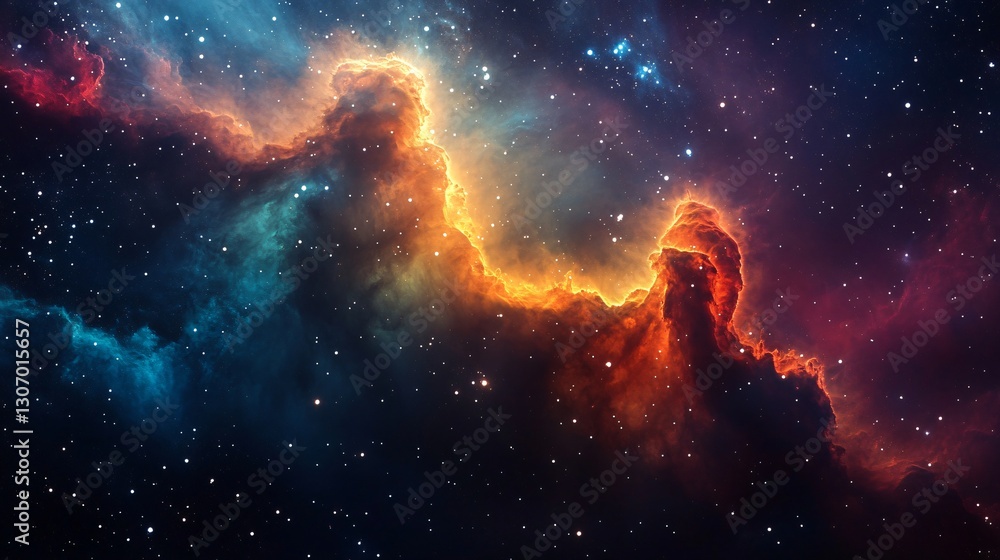 Obraz premium Vibrant Multi Nebula Galactic Space Art