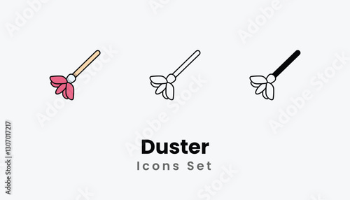 Duster Icons thin line and glyph vector icon stock illustration