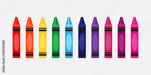Colored pencils, crayons. markers, pens, ink quill, paint and brush for art school or office. Writing, drawing and crafting colorful tools for kids vector set