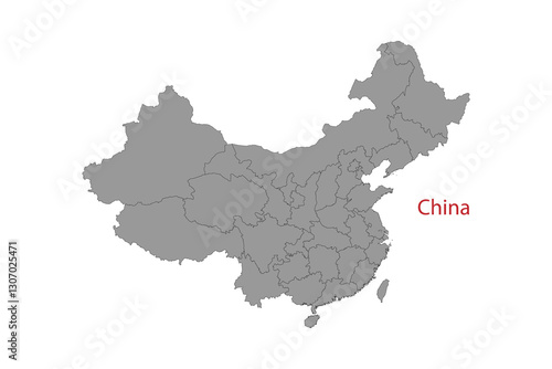 China Map vector illustration. China Map silhouette