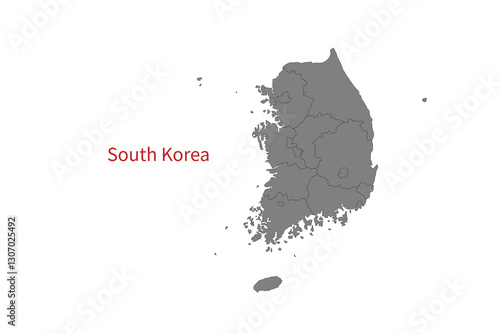 South Korea Map vector illustration. South Korea Map silhouette