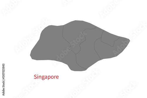 Singapore Map vector illustration. Singapore Map silhouette