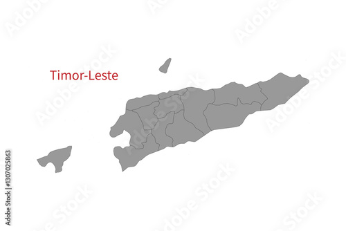 Timor Leste Map vector illustration. Timor Leste Map silhouette