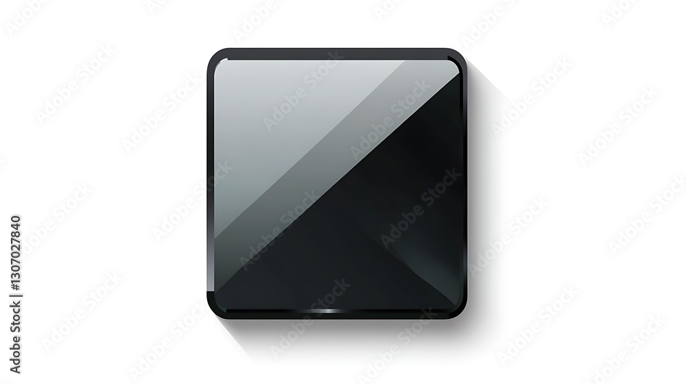Square Icon with Sharp Edges on a Transparent Background - Clean and Modern Design Square Icon with Sharp Edges on a Transparent Background - Clean and Modern Design