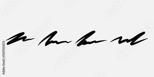 Vector signature. Autograph hand drawn. Scrawl signature. Handwritten autograph. Handwriting scribble by pen. Written black sign isolated on white background. Writing sketch. Write scribbles line