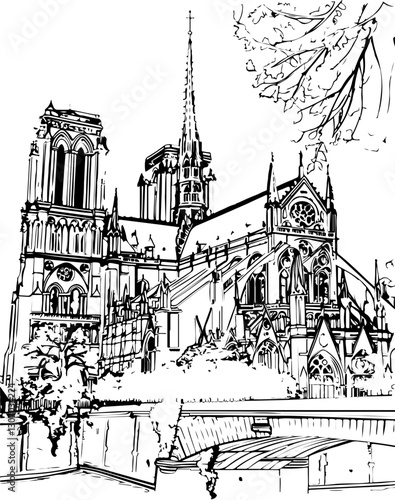 architecture, sketch, building, coloring page, drawing, church, vector, city, house, illustration, old, art, paris, town, design, europe, tower, castle, travel, home, cathedral, vintage, construction,