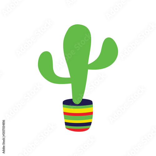 cactus in a pot. icon illustration