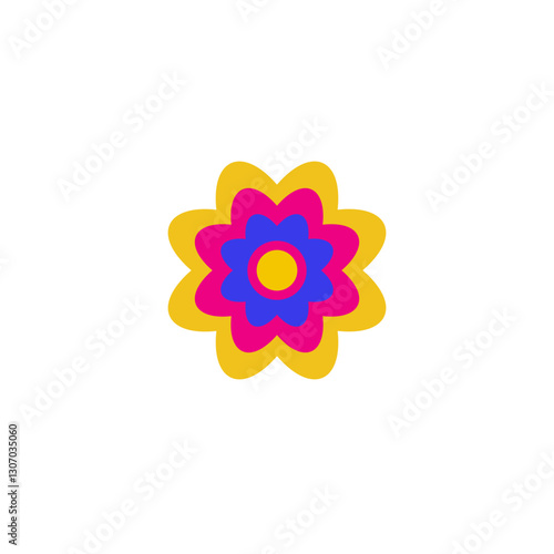 Mexican flower Cinco de Mayo botanical decoration. Day of the Dead, Dia de los Muertos fiesta celebration. icon illustration