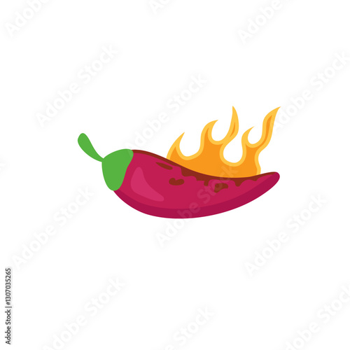 spicy hot chilli. icon illustration