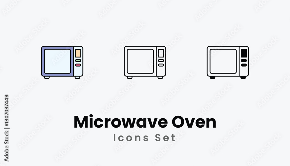 Microwave Oven Icons thin line and glyph vector icon stock illustration Microwave Oven Icons thin line and glyph vector icon stock illustration