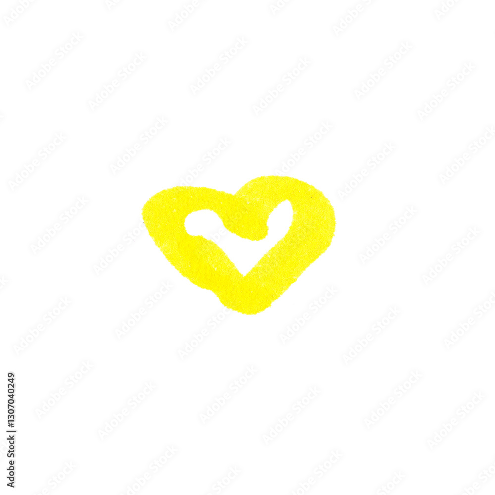 Outline Heart Symbol Symbol, hand-drawn marker glyph with yellow color on transparent Background Outline Heart Symbol Symbol, hand-drawn marker glyph with yellow color on transparent Background