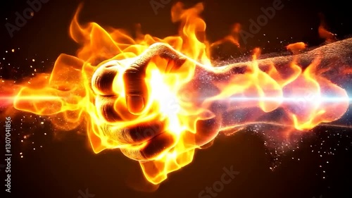 Fire on hand full of power