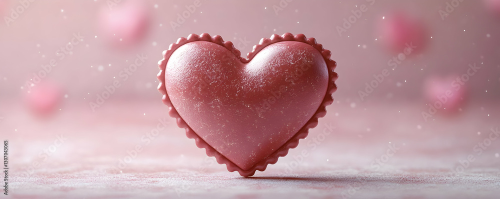 Obraz premium Pink heart, bokeh background, love, romance