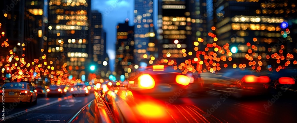 Fototapeta premium Night city traffic blur.