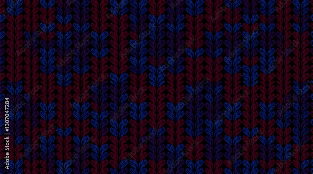 Fototapeta premium Knitted Fabric: A close-up captures a finely knitted textile with intricate pattern, showcasing the texture and design.