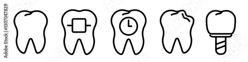 tooth icon. tooth icon set