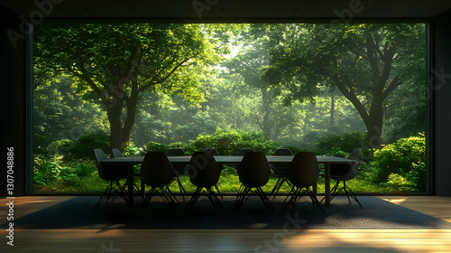 Forest view dining room