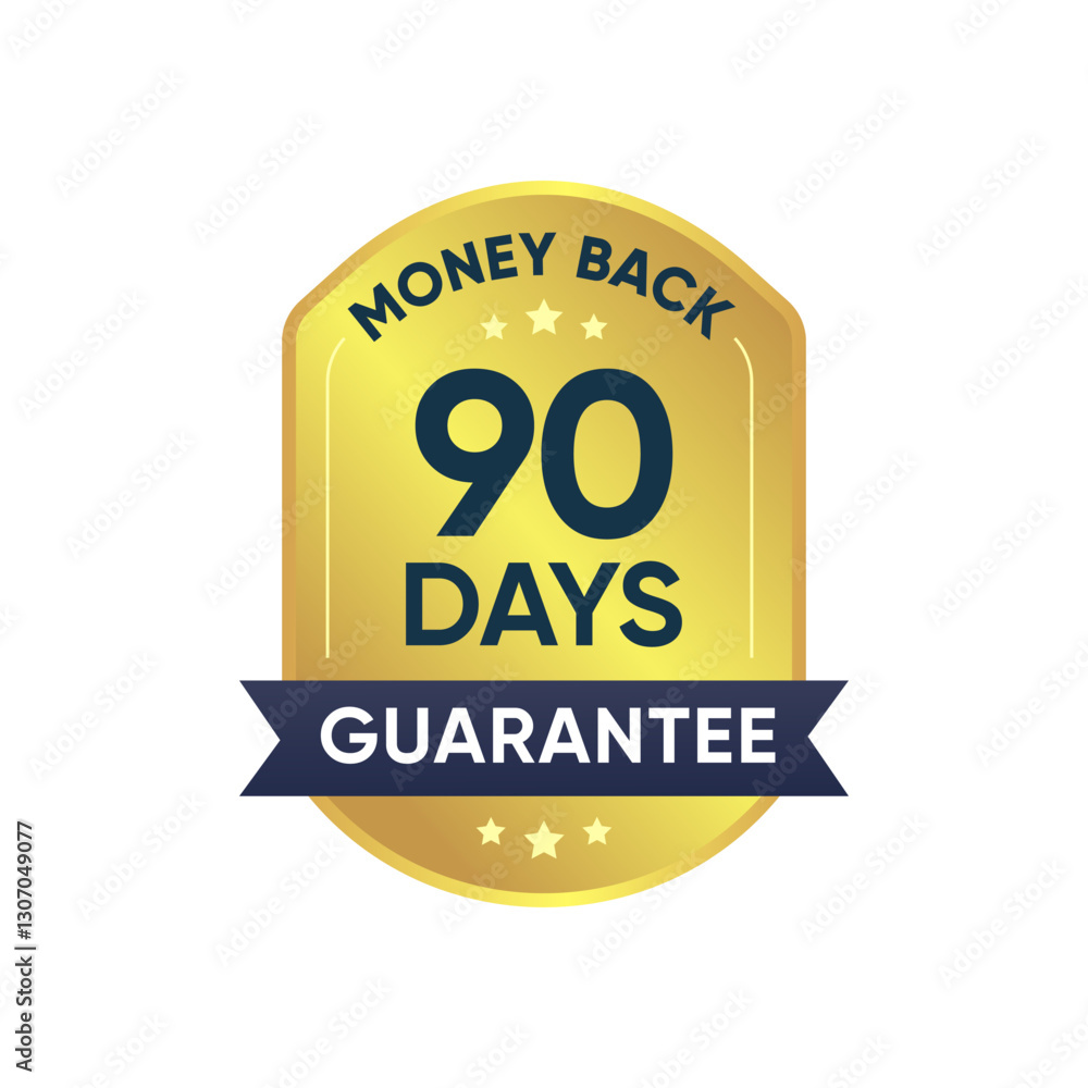90 Days Money Back Guarantee Gold Badge vector design
90 Days Money Back Guarantee Gold Badge vector design