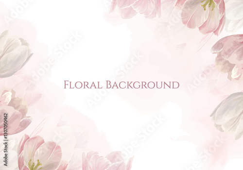 Delicate pale pink tulips background Spring flowers