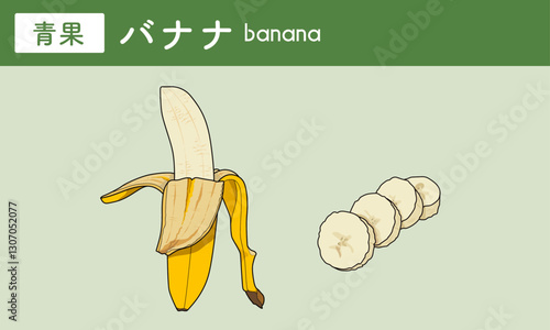 バナナ　皮　スライス　カット　banana　果物　野菜　