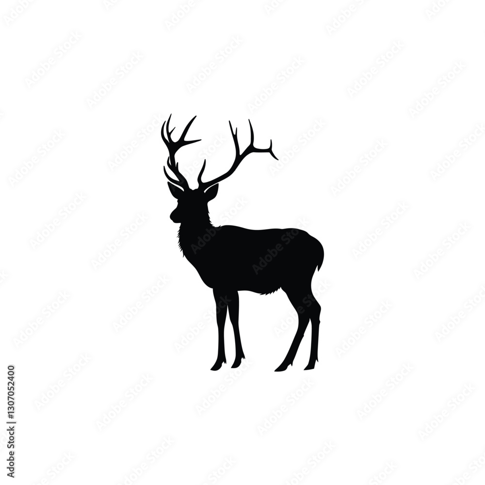 Fototapeta premium forest deer vector silhouette