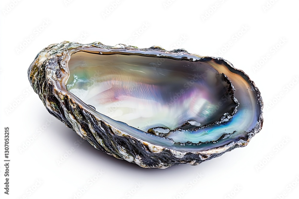 Abalone slice isolated on white background Abalone slice isolated on white background