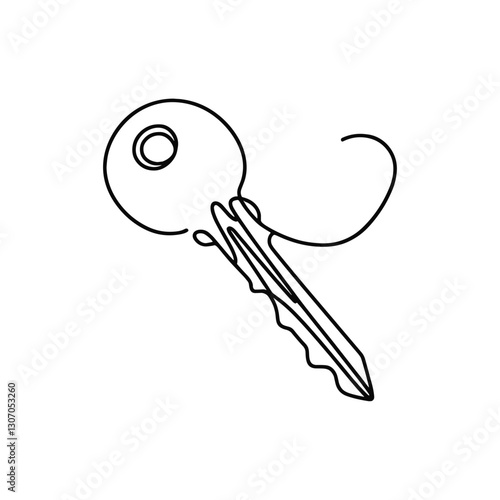 House key icon illustration, unlocking new opportunities concept
