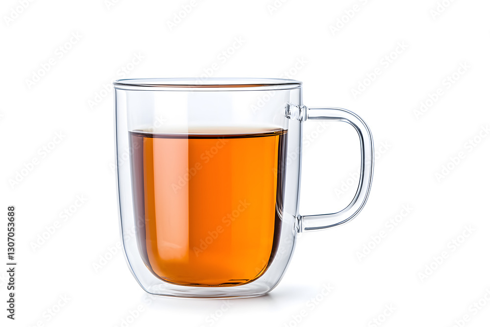 Glass cup of Black tea isolated on white background Glass cup of Black tea isolated on white background