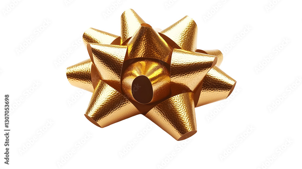 Gold Bow Rotating Isolated on White Background Gold Bow Rotating Isolated on White Background