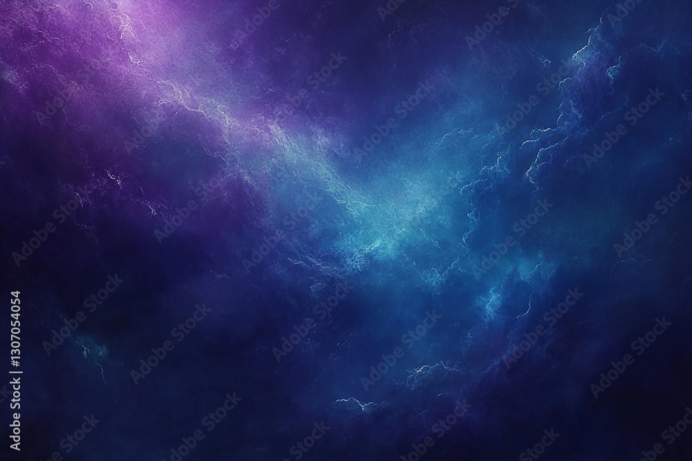 Fototapeta premium Abstract cosmic background featuring vibrant purple and blue hues with swirling clouds