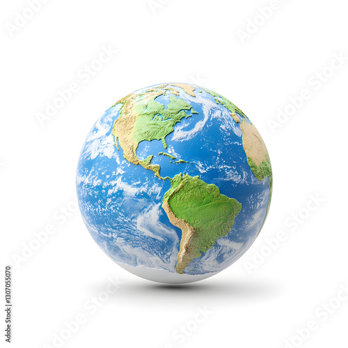 Fototapeta Naklejka Na Ścianę i Meble -  3d Blue planet earth isolated on white background