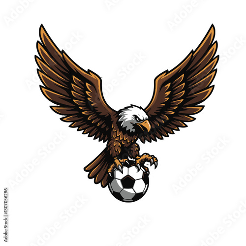 Eagle Clutching Soccer Ball