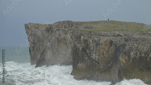 Wallpaper Mural Powerful Storm Wild Waves on the Cantabrian Sea, Asturias Coast, Spain Torontodigital.ca